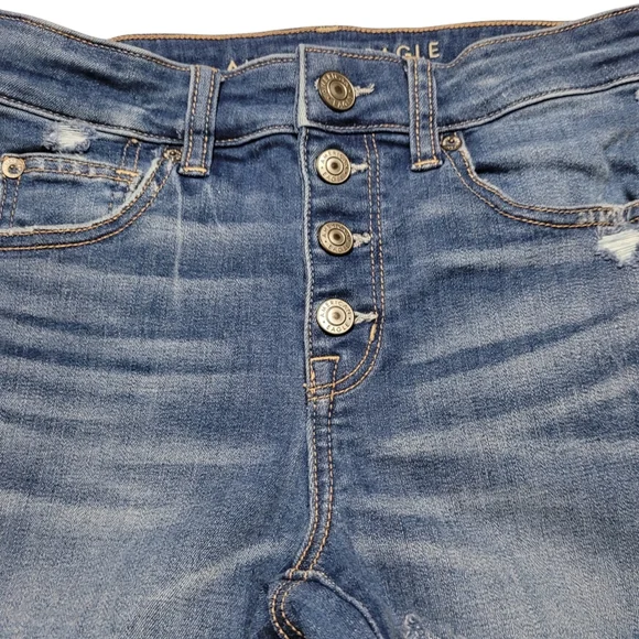 Women's American Eagle Hi Rise Shorty Button Fly Shorts Sz 4 - Picture 4 of 6